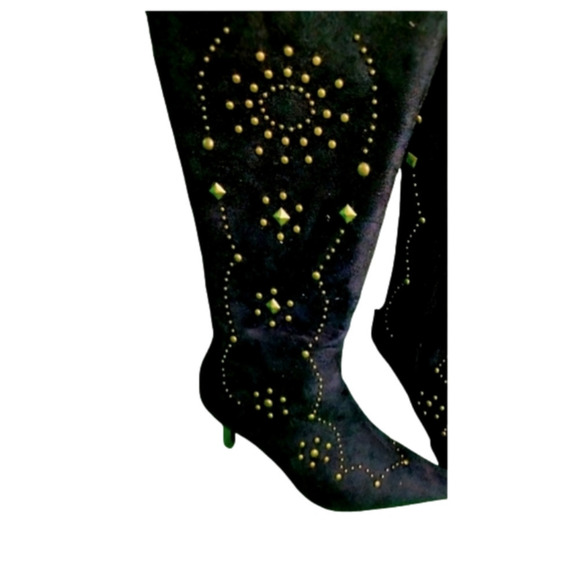 FAUX suede studded boots size 6 mode Italy - Picture 1 of 8